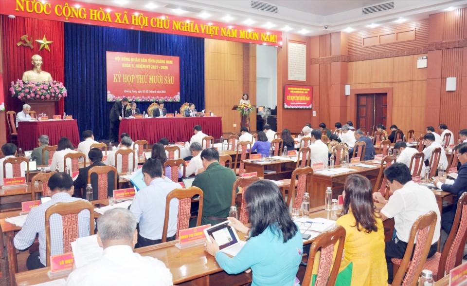Quang cảnh kỳ họp thứ 16, HĐND tỉnh khoá X diễn ra từ ngày 21-22/9/2023