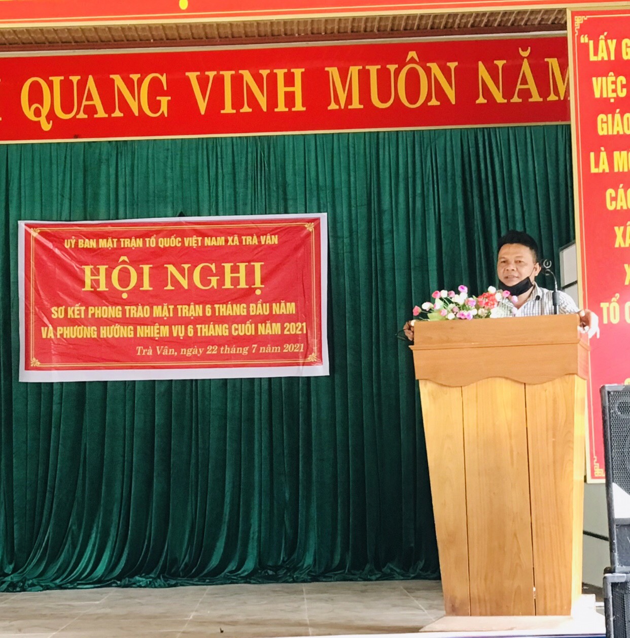 Đồng chí Nguyễn Văn Bình, HUV, Phó Chủ tịch Thường trực UBMTTQVN phát biểu chỉ đạo tại hội nghị