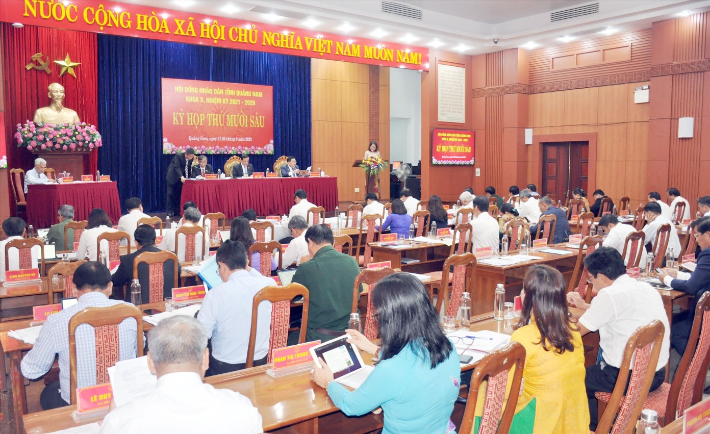 Quang cảnh kỳ họp thứ 16, HĐND tỉnh khoá X diễn ra từ ngày 21-22/9/2023