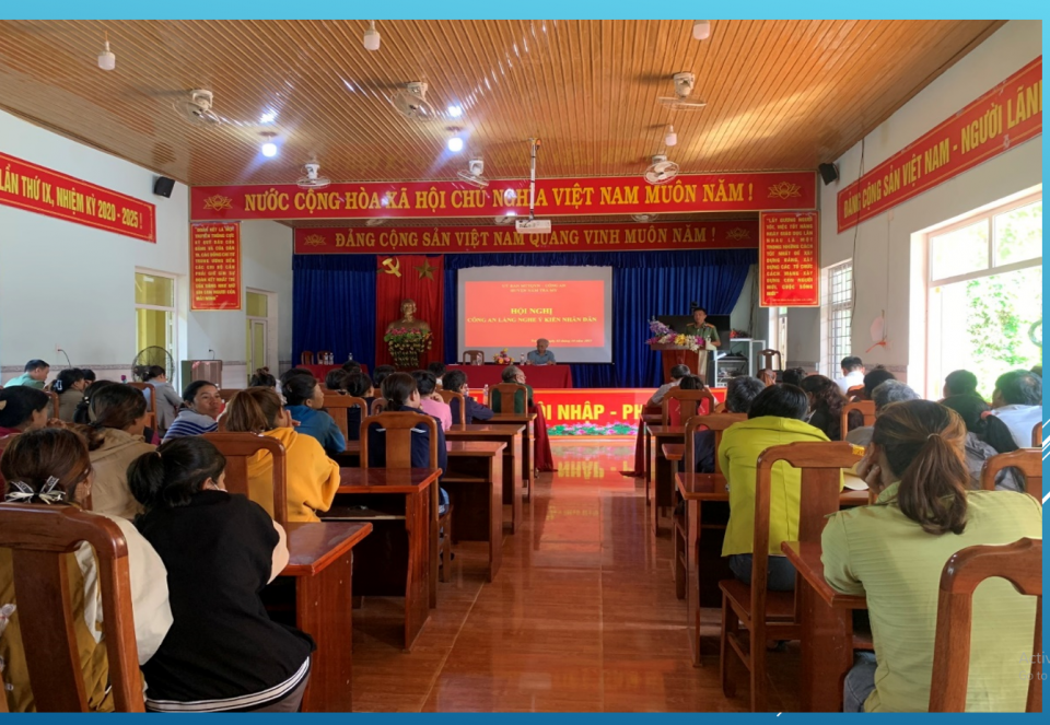 Hội nghị Công an lắng nghe ý kiến Nhân dân tại xã Trà Leng