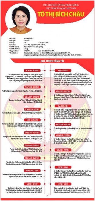 INFOGRAPHICS: Phó Chủ tịch Ủy ban Trung ương MTTQ Việt Nam Tô Thị Bích Châu