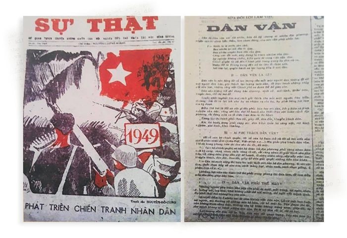 ác phẩm "Dân vận" đăng trên báo Sự Thật ngày 15/10/1949. Ảnh: TL